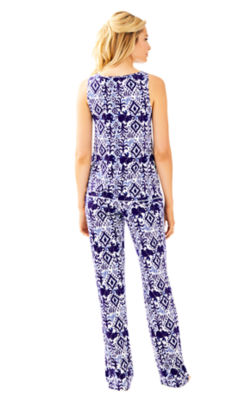 Knit PJ Pant, Bright Navy Tons Of Fun, large image 2 - Lilly Pulitzer