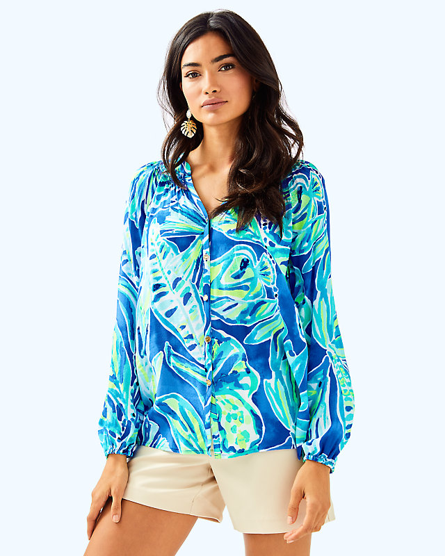 Button Front Elsa Top, , large - Lilly Pulitzer
