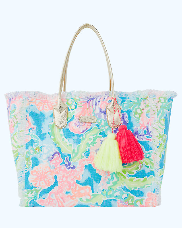 Gypset Frayed Beach Tote Bag, , large - Lilly Pulitzer