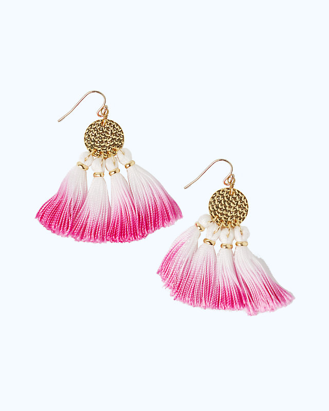 Dreamcatcher Earrings, Berry Sangria, large - Lilly Pulitzer