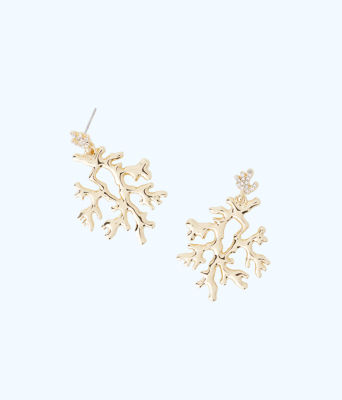 Coral Reef Earrings, Gold Metallic, large  - Lilly Pulitzer