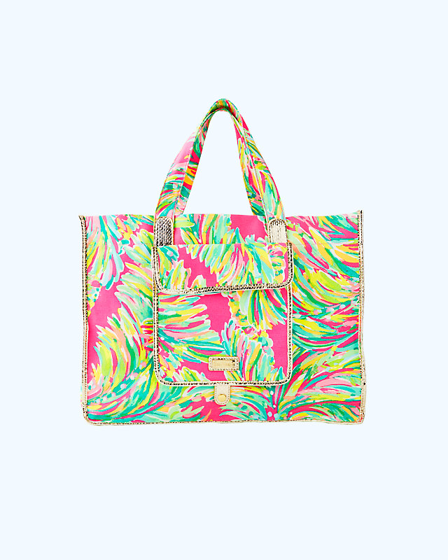 Sunbathers Foldable Beach Tote Bag, , large - Lilly Pulitzer