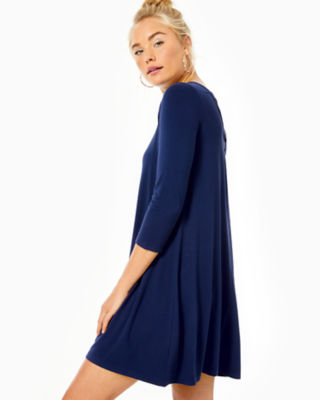 Ophelia Swing Dress, True Navy, large image 3 - Lilly Pulitzer