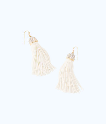 Midnight Tassel Earrings, Resort White, large  - Lilly Pulitzer