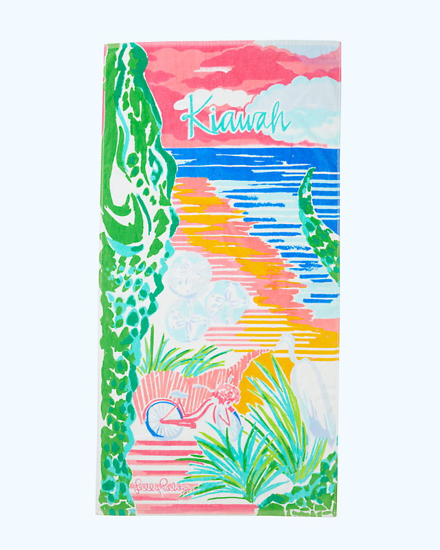 Destination Beach Towel, Multi Destination Kiawah Towel, large - Lilly Pulitzer