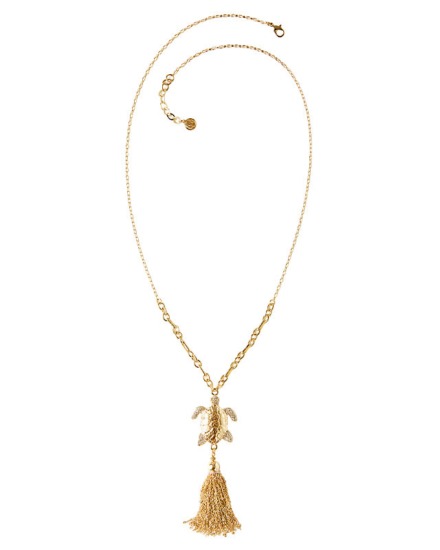 Snappy Tassel Necklace, Gold Metallic, large - Lilly Pulitzer