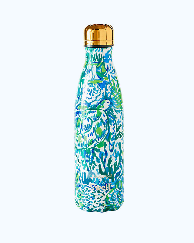 17 oz Swell Bottle, Bennet Blue Swell Race To The Wave, large - Lilly Pulitzer