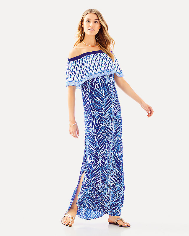 Alicia Off The Shoulder Maxi Dress, , large - Lilly Pulitzer