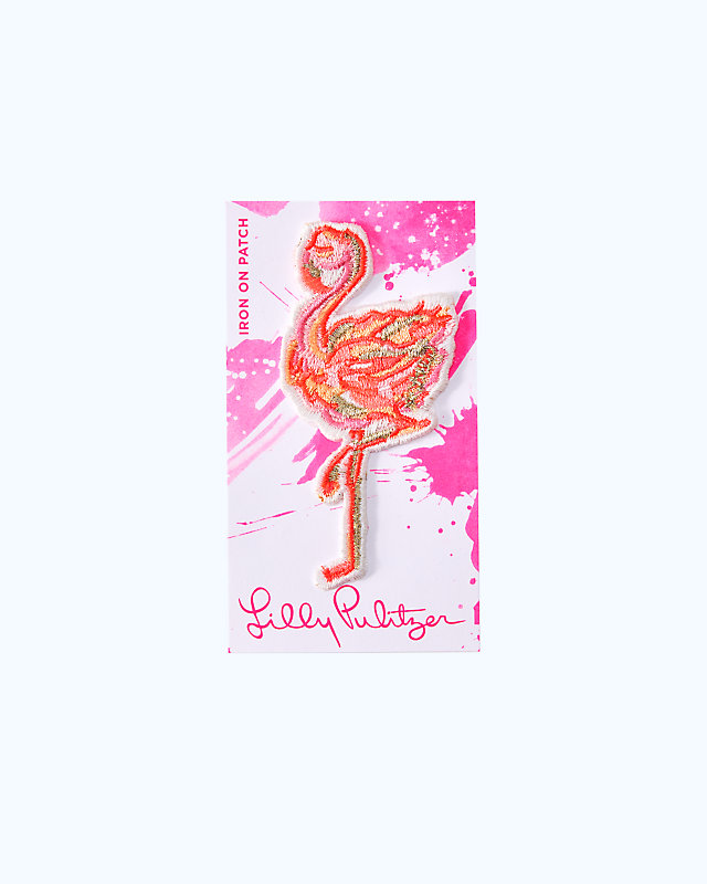 Iron On Flamingo Patch, , large - Lilly Pulitzer