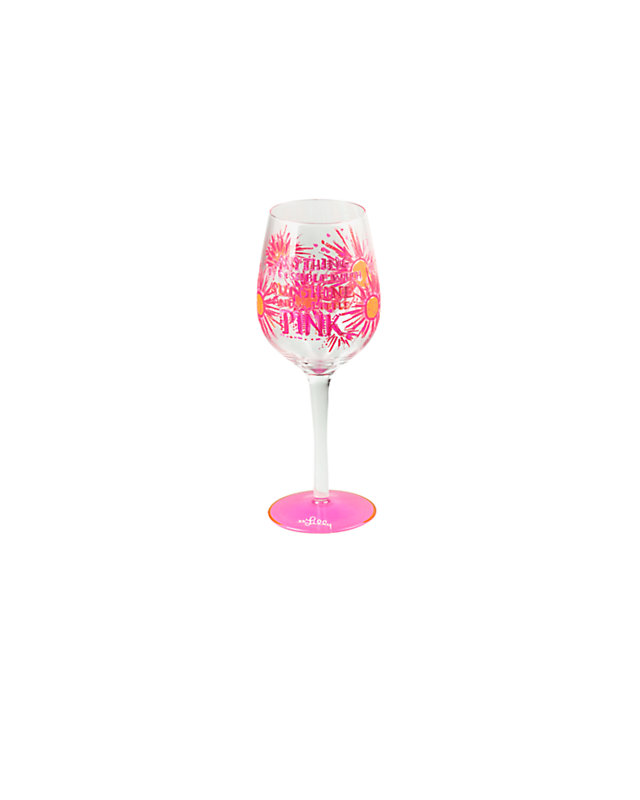 Handpainted Wine Glass, , large - Lilly Pulitzer