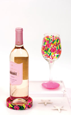 Wine Coaster, Bright Navy Wild Confetti, large image 2 - Lilly Pulitzer