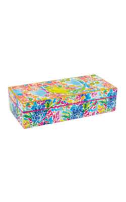 Medium Lacquer Box, Multi Mermaid 5x5, large  - Lilly Pulitzer