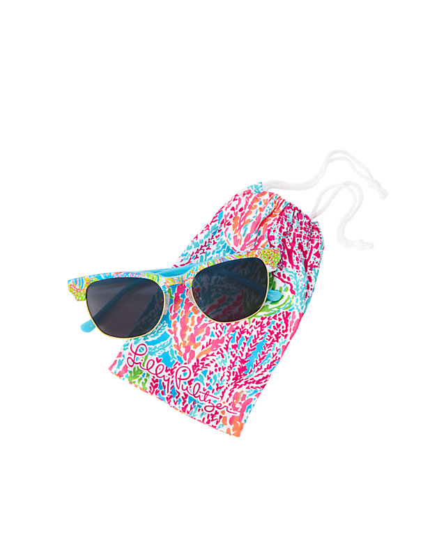 Meghan Sunglasses, Seaspray Blue Lovers Coral, large - Lilly Pulitzer