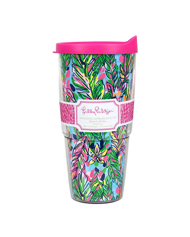 NW LILLY PULITZER Insulated Tumbler IN THE BUNGALOWS 16 oz Lid Set 2 SPOT YA 