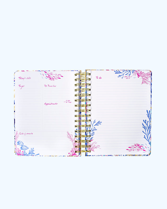 To Do Planner, Crew Blue Tint Kaleidoscope Coral, large image null - Lilly Pulitzer