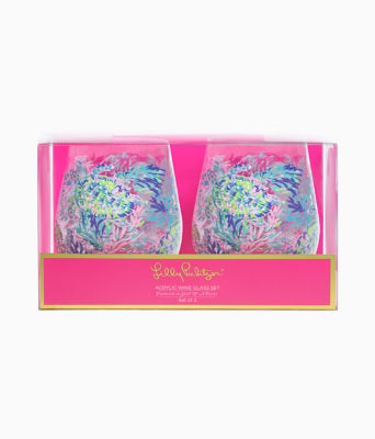 Acrylic Wine Glass Set, Multi Shell Of A Party, large image 2 - Lilly Pulitzer