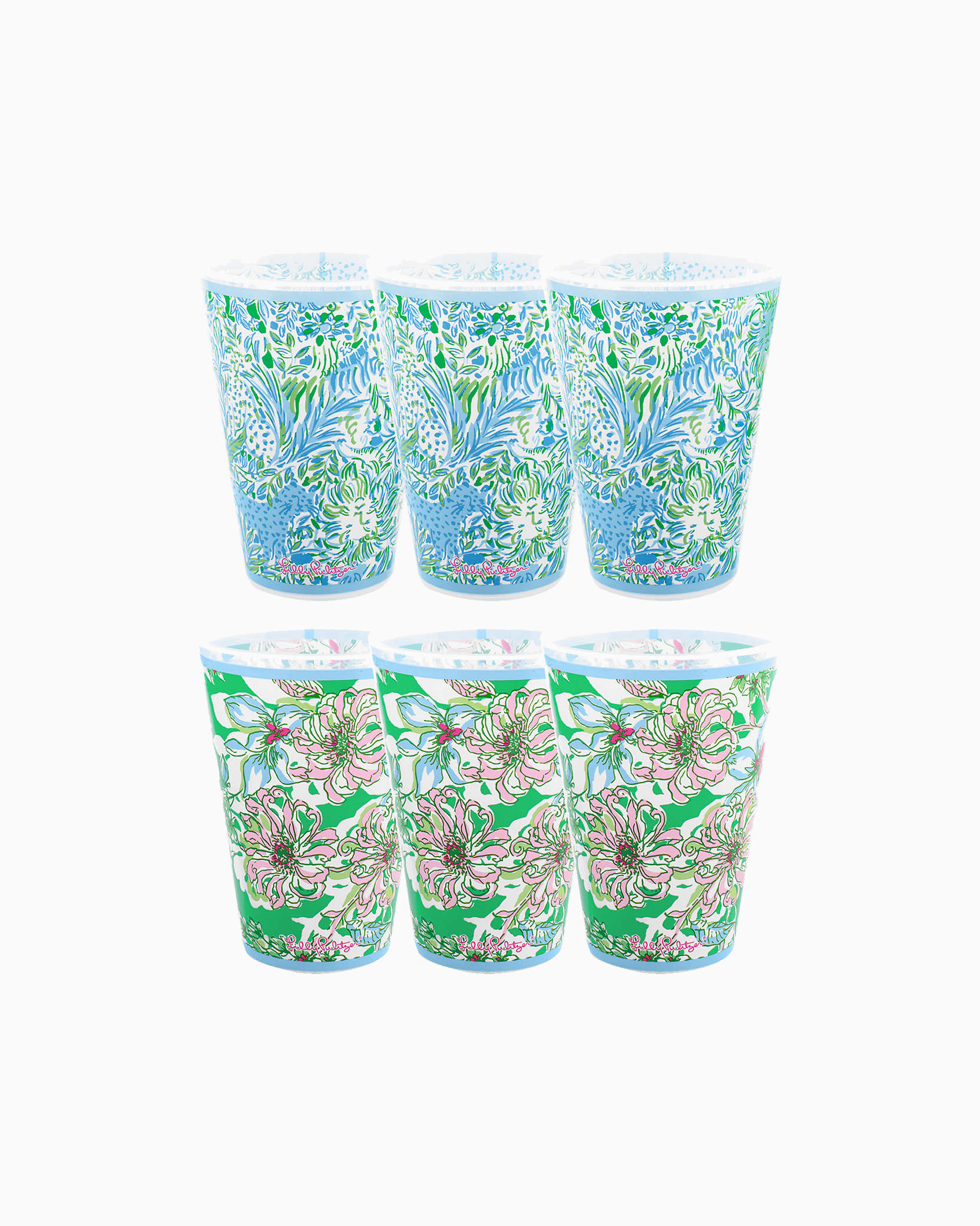 Shop Lilly Pulitzer Pool Cups In Hydra Blue Dandy Lions
