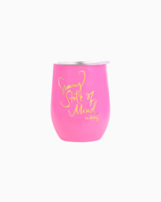 Stainless Steel Stemless Wine Tumbler, Aura Pink, large  - Lilly Pulitzer