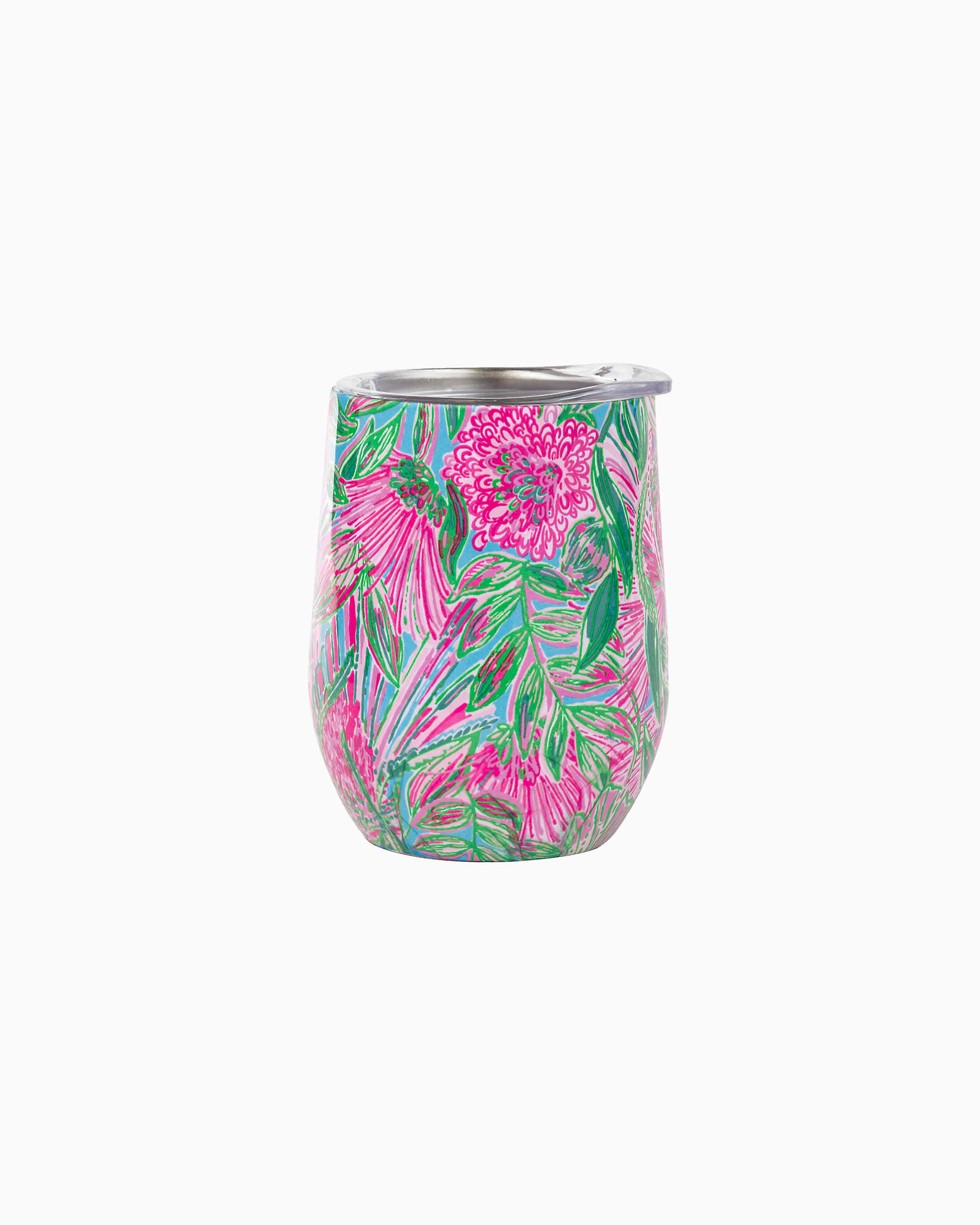 Lilly Pulitzer Stainless Steel Stemless Wine Tumbler In Blue Horizon Coming In Hot