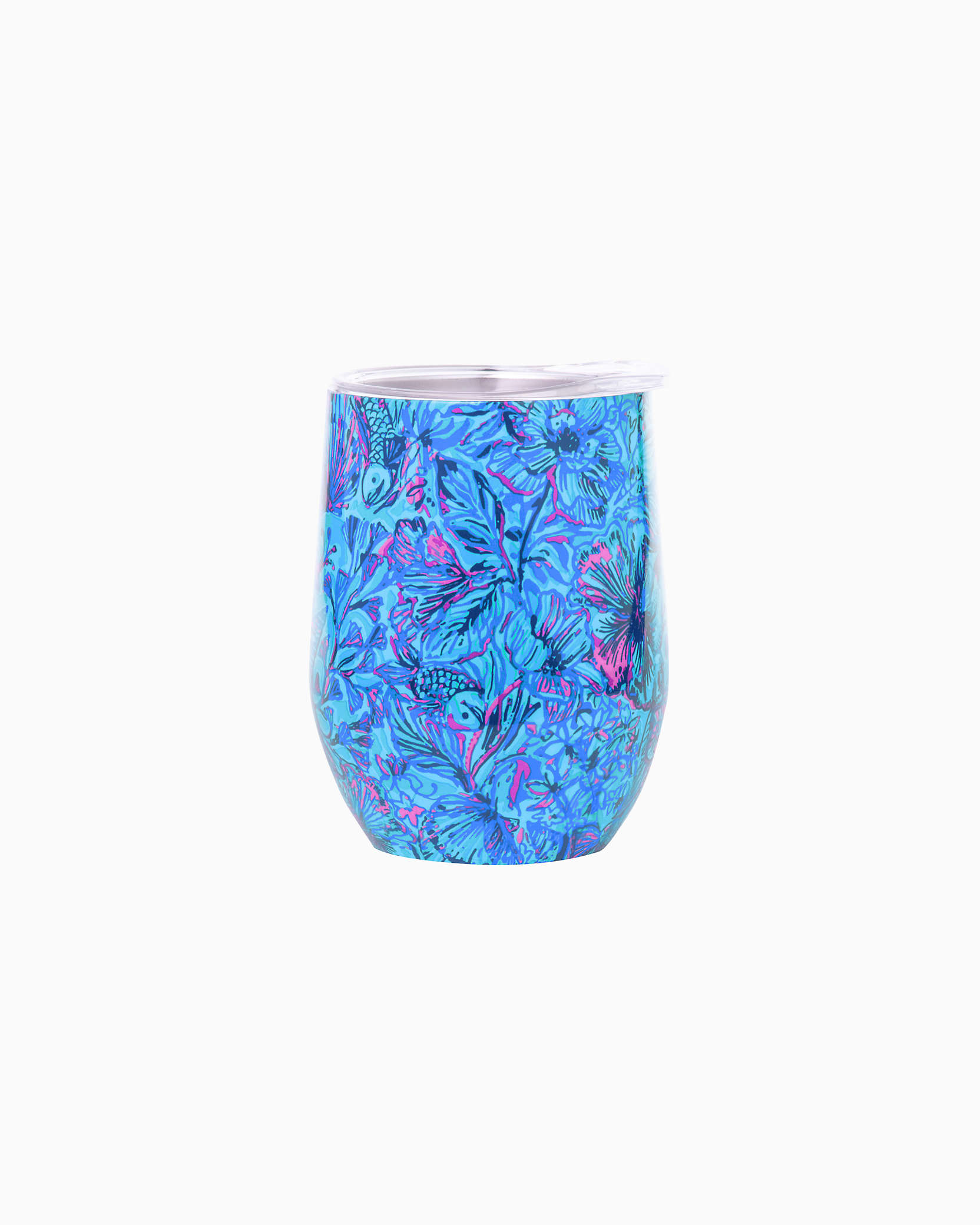 Lilly Pulitzer Stainless Steel Stemless Wine Tumbler In Breakwater Blue Shells N Bells