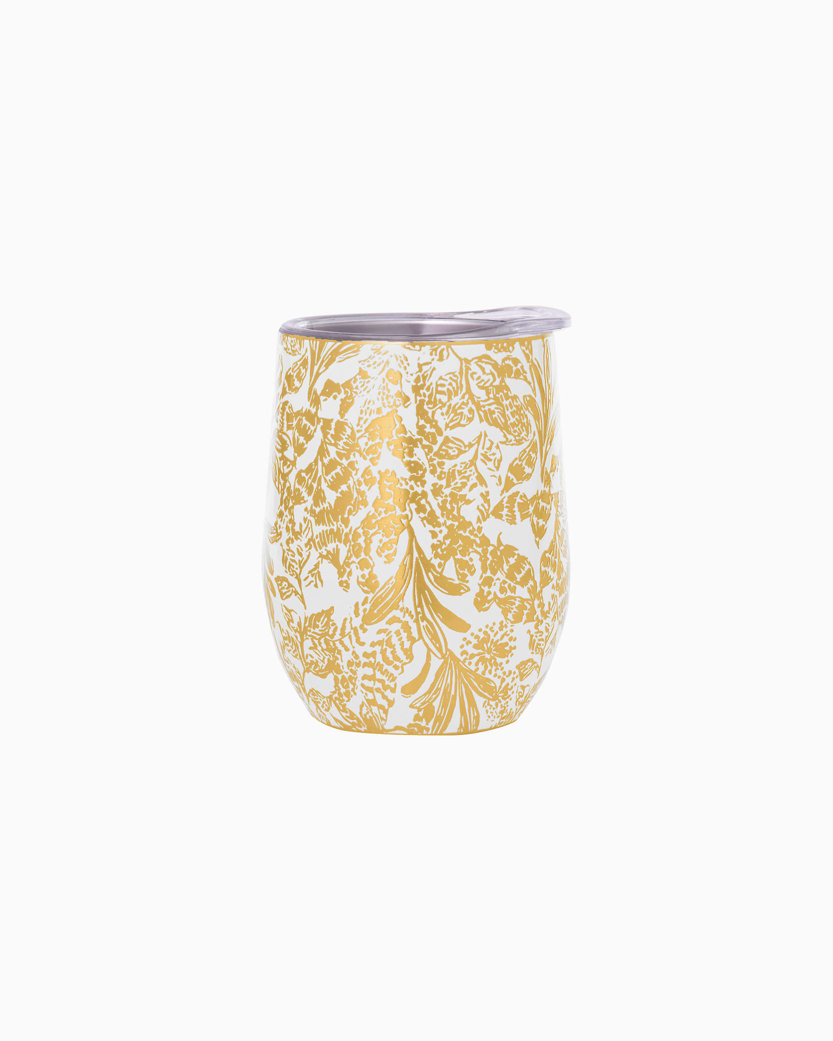 Lilly Pulitzer Stainless Steel Stemless Wine Tumbler In Gold Metallic Calypso Coast