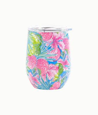 Stainless Steel Stemless Wine Tumbler, Multi Swizzle In, large  - Lilly Pulitzer
