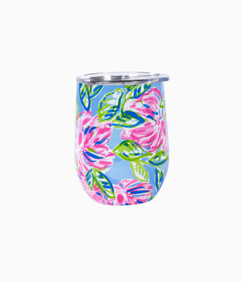 Stainless Steel Stemless Wine Tumbler, Multi Totally Blossom, large  - Lilly Pulitzer