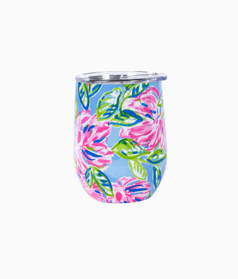 Stainless Steel Stemless Wine Tumbler, Multi Totally Blossom, large - Lilly Pulitzer