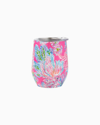 Stainless Steel Stemless Wine Tumbler, Prosecco Pink Seaing Things, large - Lilly Pulitzer