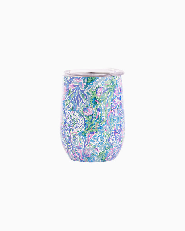 Stainless Steel Stemless Wine Tumbler, Surf Blue Soleil It On Me, large - Lilly Pulitzer