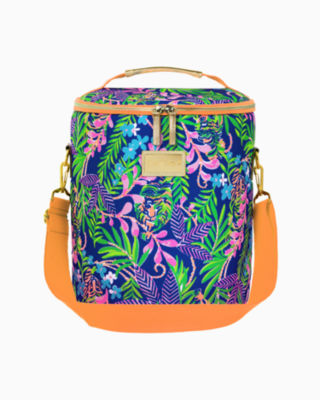 New Lilly Pulitzer CARNIVALE CORAL ROLLING COOLER Drinks Snacks Beach Pool 