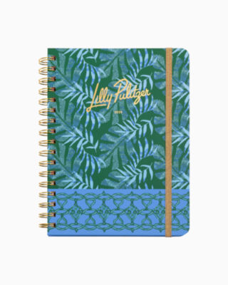 2025 Large 12 Month Agenda, Fiddle Leaf Green Its A Jungle Out There, large - Lilly Pulitzer