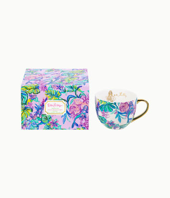Lilly Pulitzer Ceramic Mug In Resort White Mermaid In The Shade Accessories Small