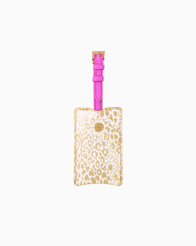 Luggage Tag, Gold Metallic Pattern Play, large - Lilly Pulitzer