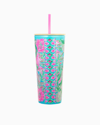Lilly Pulitzer Tumbler With Straw In Blue Horizon Coming In Hot