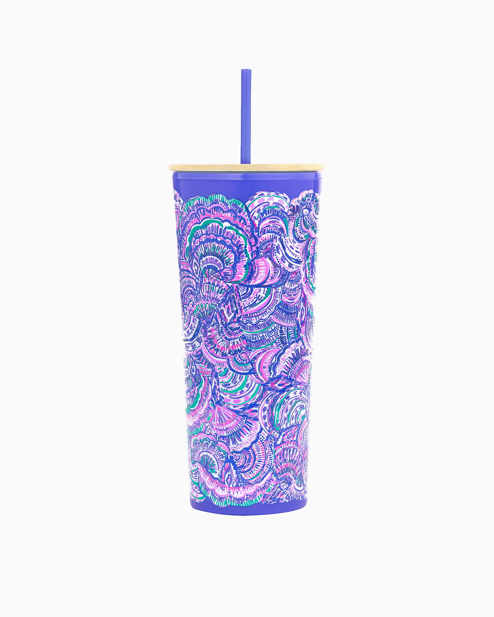 Lilly Pulitzer Tumbler With Straw In Blue Peri Happy As A Clam