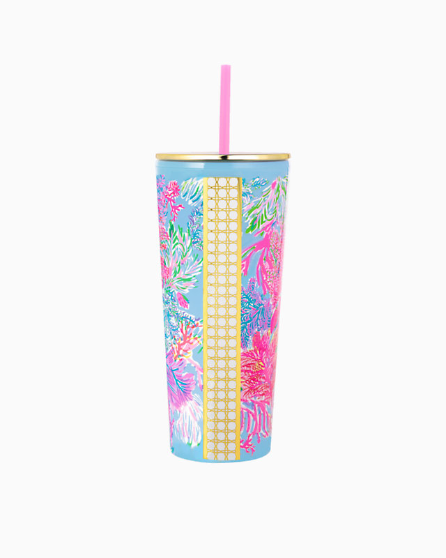 Tumbler with Straw, , large - Lilly Pulitzer