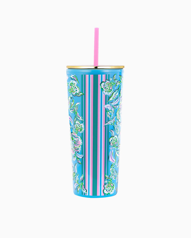 Tumbler with Straw, Cumulus Blue Chick Magnet, large - Lilly Pulitzer