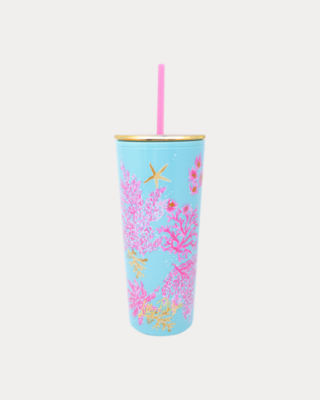 LILLY PULITZER TUMBLER WITH STRAW 