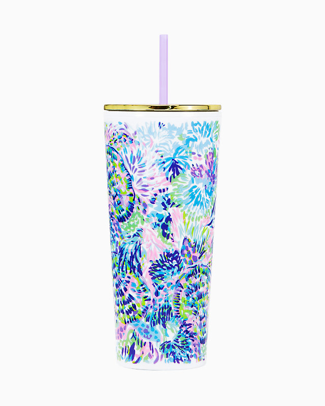 Tumbler with Straw, Multi Shell Of A Party, large - Lilly Pulitzer