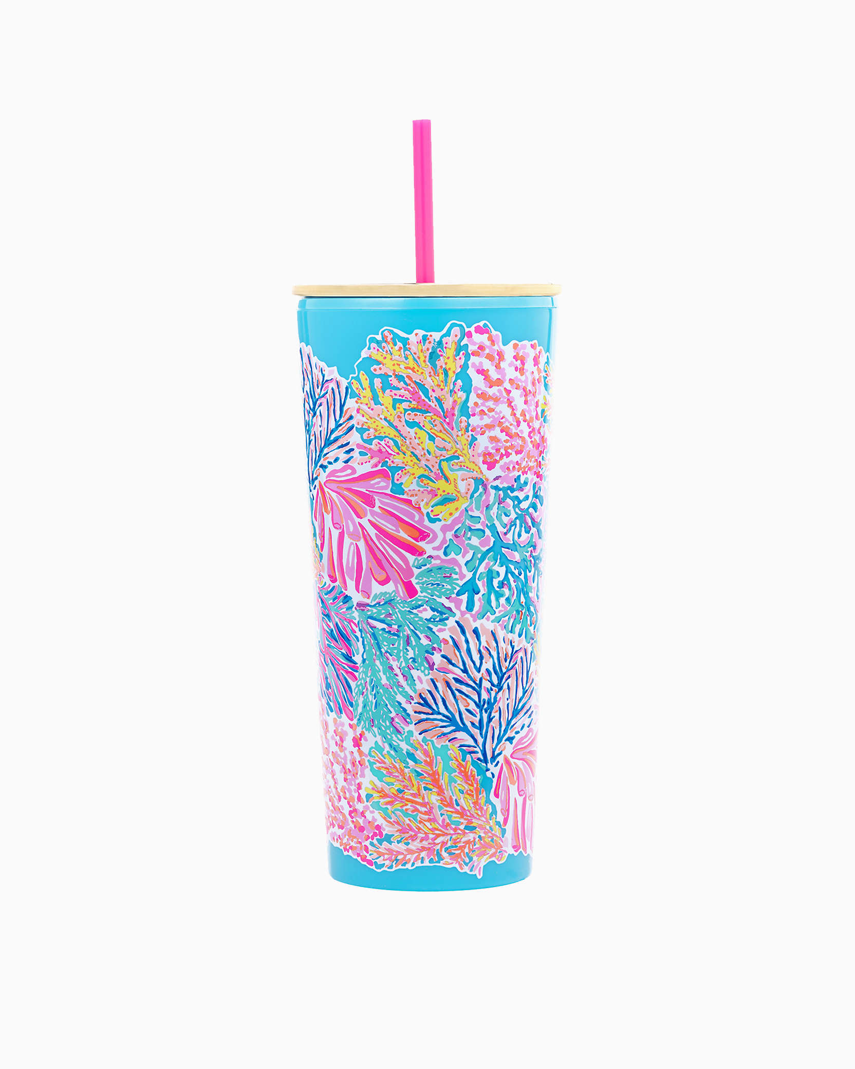 Lilly Pulitzer Tumbler With Straw In Multi Splashdance