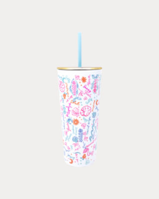 LILLY PULITZER TUMBLER WITH STRAW 