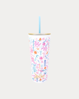 LILLY PULITZER TUMBLER WITH STRAW 