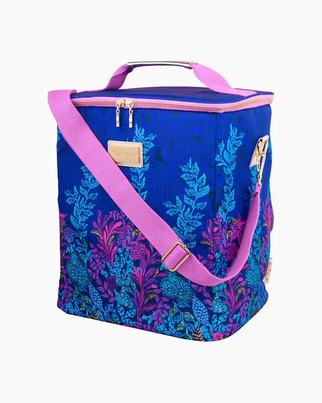Insulated Wine Carrier, Aegean Navy Calypso Coast, large - Lilly Pulitzer