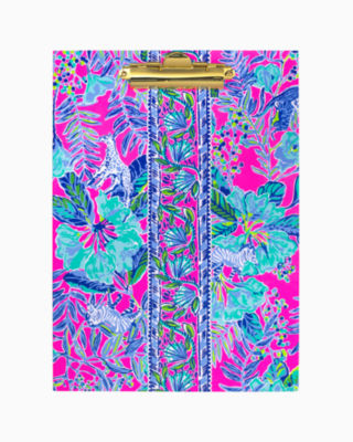 Clipboard Folio, Pink Isle Lil Earned Stripes, large - Lilly Pulitzer