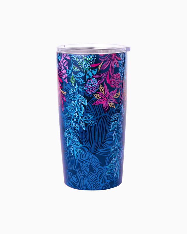 Stainless Steel Insulated Tumbler, Aegean Navy Calypso Coast, large - Lilly Pulitzer