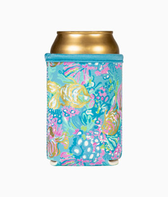 Drink Hugger, Blue Ibiza Aqua La Vista, large  - Lilly Pulitzer