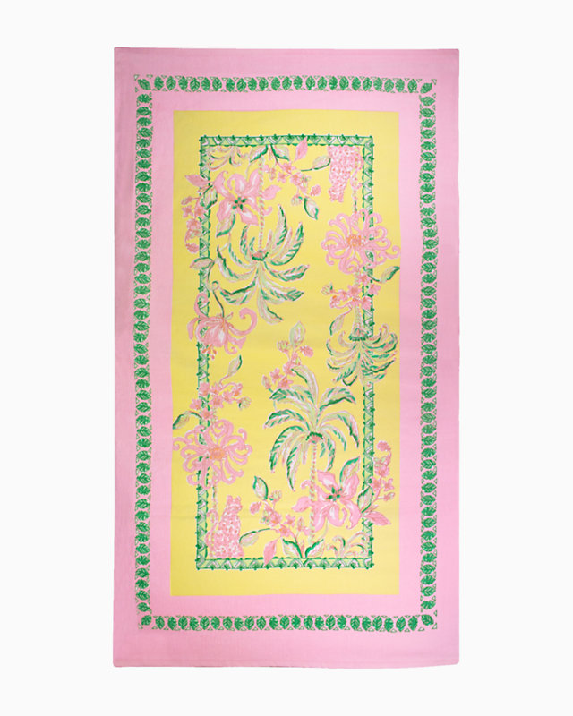 Beach Towel, Finch Yellow Tropical Oasis Engineered, large - Lilly Pulitzer