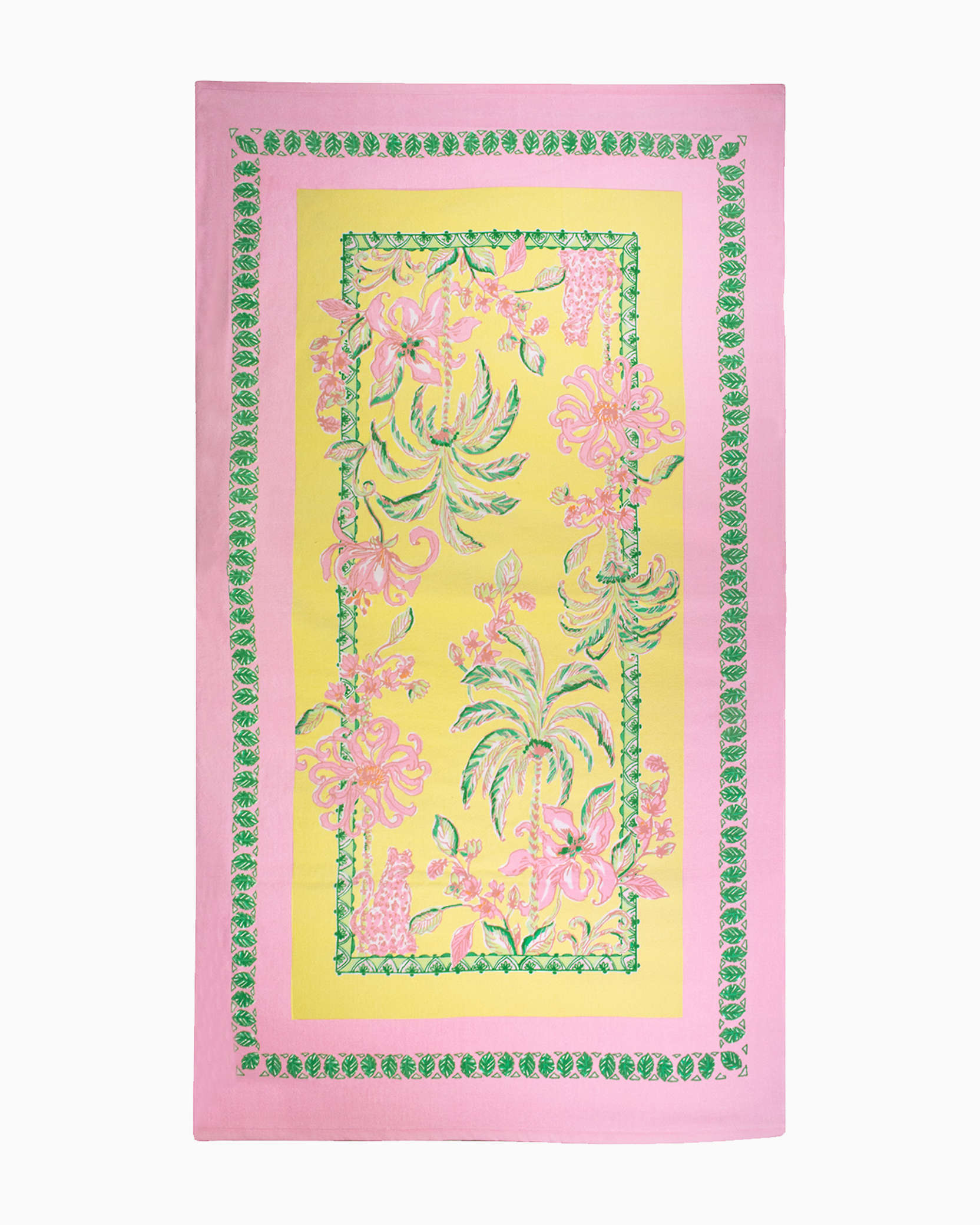 Shop Lilly Pulitzer Beach Towel In Finch Yellow Tropical Oasis Engineered