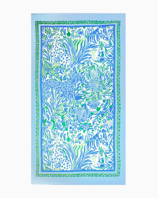 Beach Towel, Hydra Blue Dandy Lions, large - Lilly Pulitzer